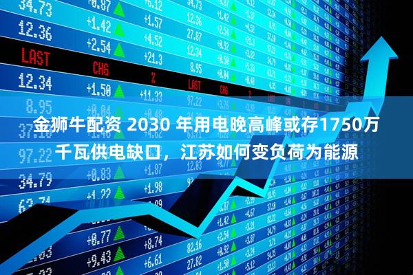 金狮牛配资 2030 年用电晚高峰或存1750万千瓦供电缺口，江苏如何变负荷为能源