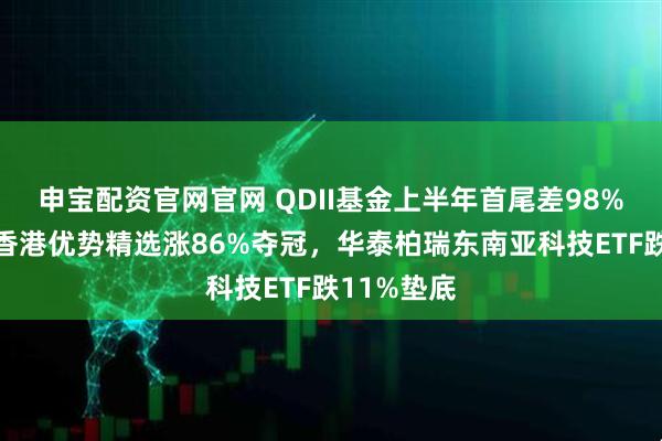 申宝配资官网官网 QDII基金上半年首尾差98%!汇添富香港优势精选涨86%夺冠,华泰柏瑞东南亚科技ETF跌11%垫底